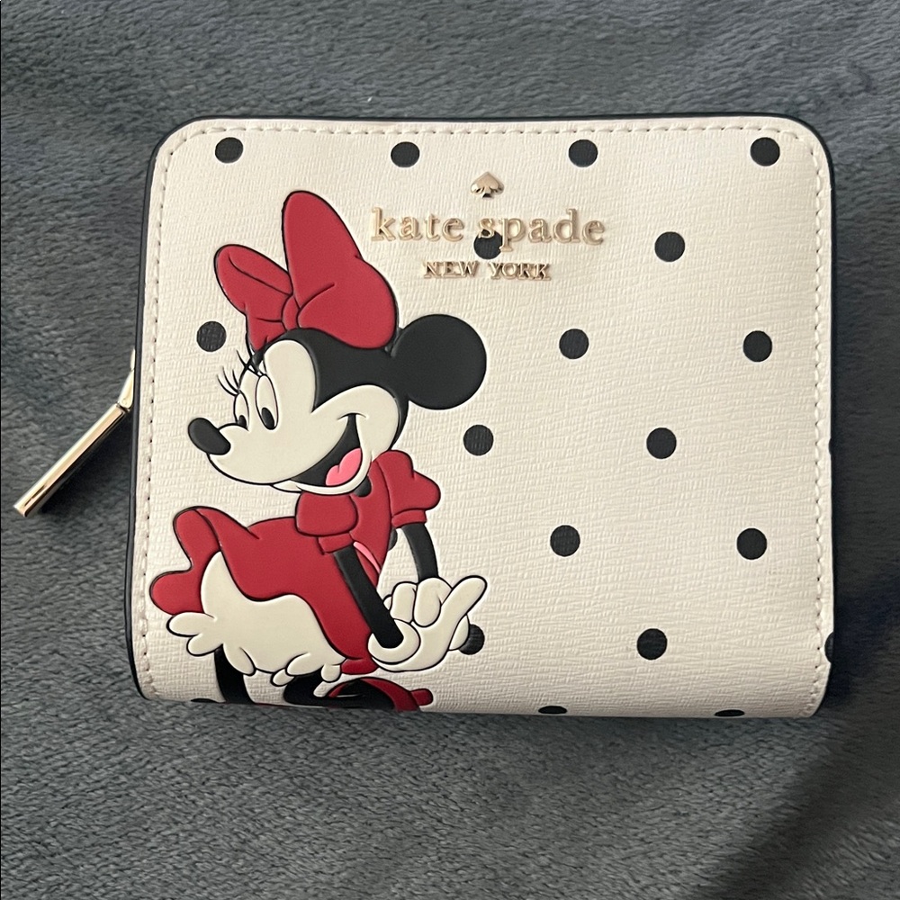 Kate Spade White and Black Minnie Mouse Wallet